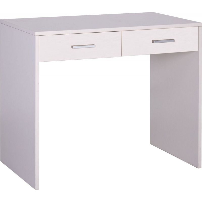 Scrivania-90-cm-Cassetti-in-Legno-Bianco-Salvaspazio-Moderna-da-Ufficio