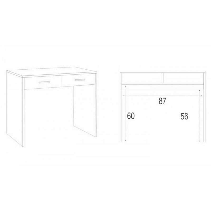 Scrivania-90-cm-Cassetti-in-Legno-Bianco-Salvaspazio-Moderna-da-Ufficio