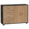 Mobile-Nero-Noce-Credenza-Bassa-Madia-2-Ante-4-Cassetti-Salone-Ufficio