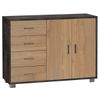 Mobile-Nero-Noce-Credenza-Bassa-Madia-2-Ante-4-Cassetti-Salone-Ufficio