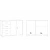 Mobile-Nero-Noce-Credenza-Bassa-Madia-2-Ante-4-Cassetti-Salone-Ufficio