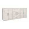 Credenza-Bianco-Armadio-200-cm-4-Ante-4-Cassetti-Basso-in-Legno-Porta-Tv