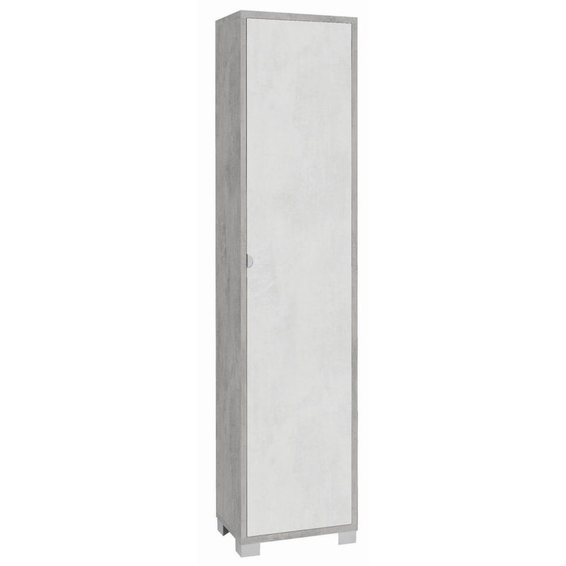 Mobile-Armadio-1-Anta-190-Cemento-Bianco-Ufficio-Multiuso-Colonna-Bagno