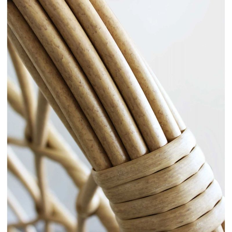 Poltrona-Sospesa-Nido-Pensile-a-Dondolo-Tondo-in-Metallo-Cuscini-Legno