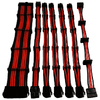 Cortek-Set-7-Prolunghe-da-30cm-Nylon-Rosso-Nero-24pin-4-4pin-4-x-Pci-e-6-2-4-x-Sata