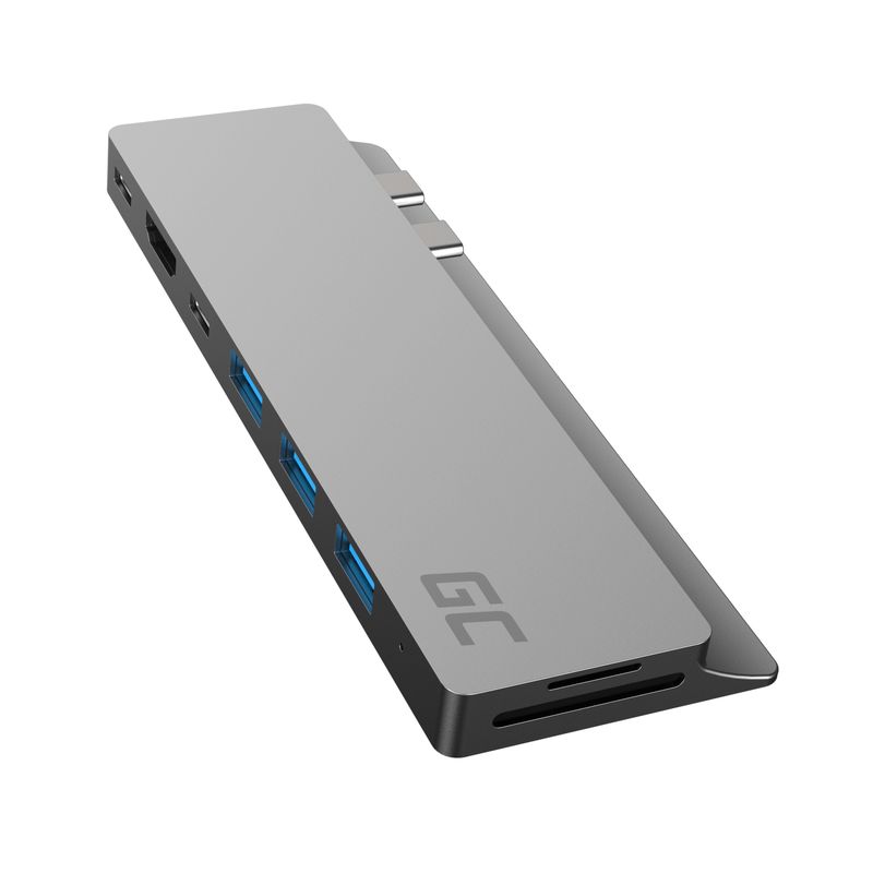 Green-Cell-AK75-replicatore-di-porte-e-docking-station-per-notebook-Thunderbolt-3-Argento