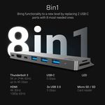 Green-Cell-AK75-replicatore-di-porte-e-docking-station-per-notebook-Thunderbolt-3-Argento