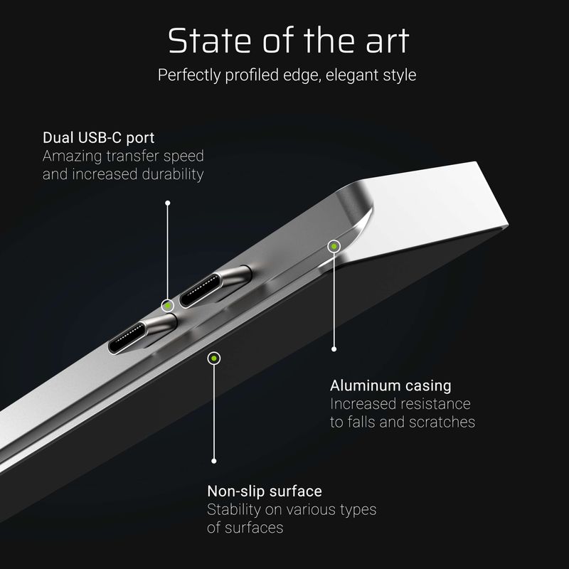 Green-Cell-AK75-replicatore-di-porte-e-docking-station-per-notebook-Thunderbolt-3-Argento