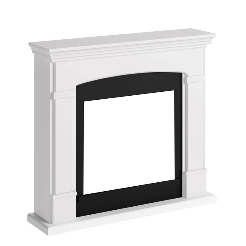 Cornice-Decorativa-Finto-Camino-Bianco-in-Legno-MDF-Caminetto-Tagu-Helmi
