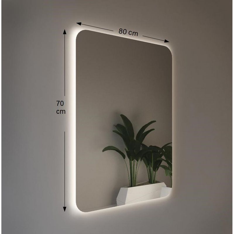 Specchio-da-Bagno-Rettangolare-70x80-da-Parete-con-Illuminazione-Perimetrale