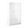 Armadio-Bianco-180-h-3-Ante-con-2-Cassetti-Appendiabiti-Mobile-Camera-da-Letto