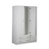 Armadio-Bianco-180-h-3-Ante-con-2-Cassetti-Appendiabiti-Mobile-Camera-da-Letto