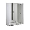 Armadio-Bianco-180-h-3-Ante-con-2-Cassetti-Appendiabiti-Mobile-Camera-da-Letto