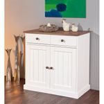 Mobile Credenza 2 Ante 2 Cassetti Bianco Noce Madia Dispensa Buffet da Cucina