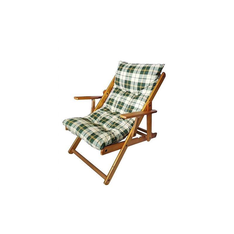 Sdraio-in-Legno-Massello-Poltrona-pieghevole-Cuscino-Relax-Lettino-Prendisole