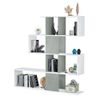 Mobile-Libreria-Bianca-Grigio-Design-Scaffale-Divisorio-a-Cubi-da-Parete-Moderna