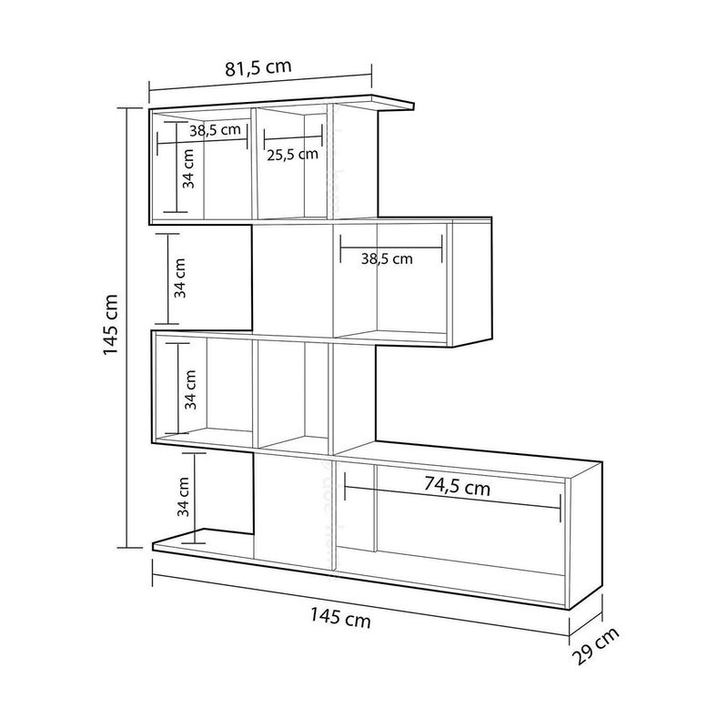 Mobile-Libreria-Bianca-Grigio-Design-Scaffale-Divisorio-a-Cubi-da-Parete-Moderna