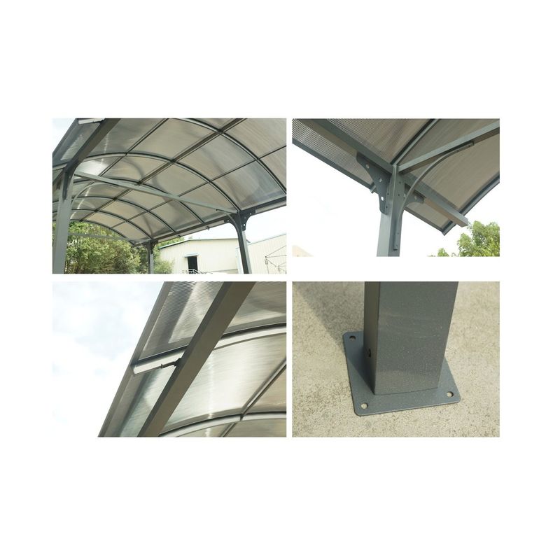 Carport-in-Alluminio-3.6x7.6-mt-Policarbonato-Posto-Auto-Tettoia-Camper-Furgoni