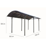 Carport-in-Alluminio-3.6x7.6-mt-Policarbonato-Posto-Auto-Tettoia-Camper-Furgoni
