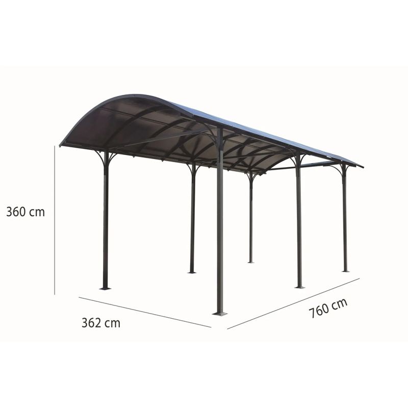 Carport-in-Alluminio-3.6x7.6-mt-Policarbonato-Posto-Auto-Tettoia-Camper-Furgoni