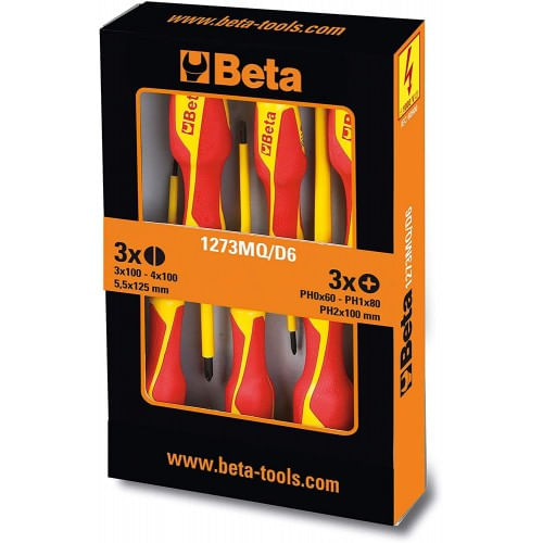 Kit-Giraviti-Beta-Elettricista-Isolati-Lama-Piatta-e-Punta-Philips-Professionali