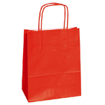 Mainetti Bags Shopper Twisted - maniglie cordino - 14 x 9 x 20 cm - carta kraft - rosso - Mainetti Bags - conf. 25 pezzi