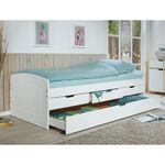 Prontoletto Divano Letto 2 Letti Singoli 90x200 Bianco con Cassetti Estraibile