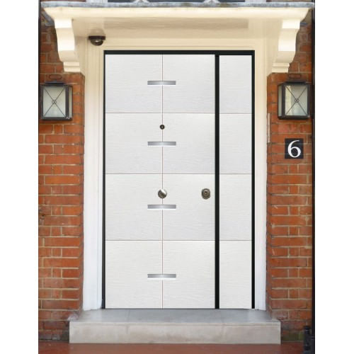 Porta-Blindata-Doppia-Anta-Inserti-Alluminio-Ingresso-Esterno-Portone-Blindato