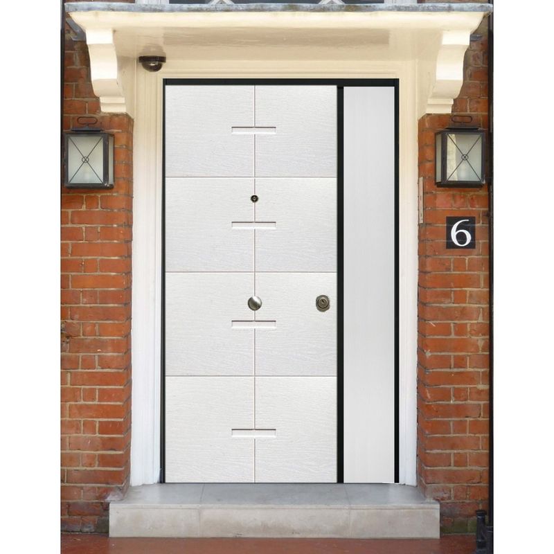 Porta-Blindata-Doppia-Anta-Inserti-Alluminio-Ingresso-Esterno-Portone-Blindato