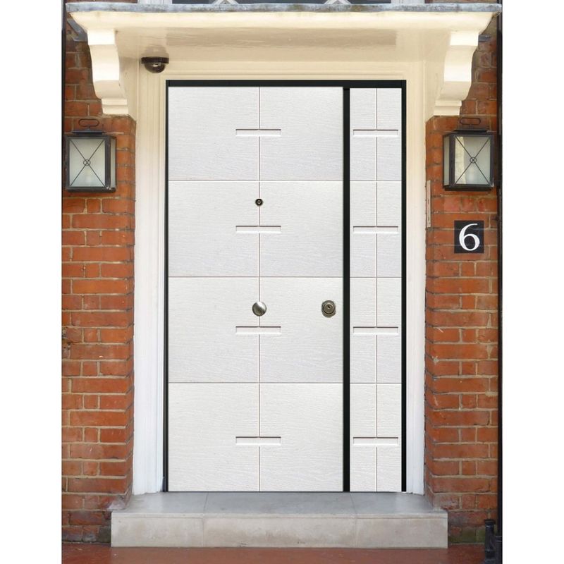 Porta-Blindata-Doppia-Anta-Inserti-Alluminio-Ingresso-Esterno-Portone-Blindato