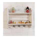 Libreria-Portachiavi-da-Parete-Bianco-Shabby-Muro-Appendichiavi-Moderno-in-Legno
