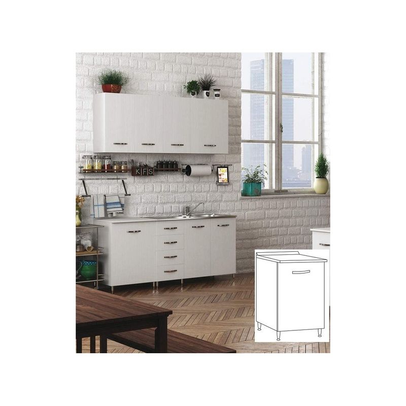 Mobile-Base-per-Cucina-Componibile-Dispensa-in-Legno-Bianco-40-cm-Larghezza