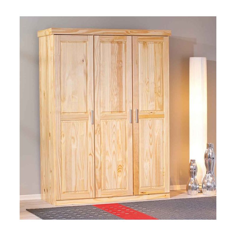 Armadio-tre-3-Ante-in-Legno-Appendiabiti-Mobile-Guardaroba-per-Camera-da-Letto