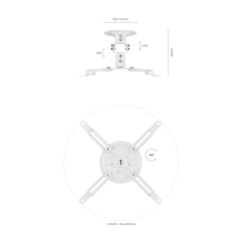 AISENS-CP03TSR-129-supporto-per-proiettore-Soffitto-Bianco