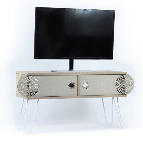 Mobile-Porta-TV-Basso-Rovere-Moderno-Industrial-da-Salotto-Design-Televisione