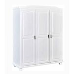 Armadio a 3 Ante Bianco Legno Appendiabiti Mobile Camera Letto Cabina Guardaroba