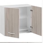 Pensile Scolapiatti per Cucina Componibile 80 Larghezza in Legno Olmo