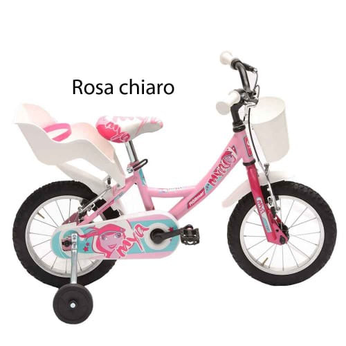 Bicicletta-da-Bambina-14-Pollici-a-Rotelle-Pedali-Bici-Mountain-Bike-Bimba-Rosa