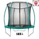 Tappeto Elastico Diametro 183 cm Bambini Rete Sicurezza Trampolino da Giardino