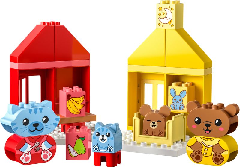 LEGO-DUPLO-10414-Attivita--Quotidiane--Mangiare-e-Andare-a-Letto-Giochi-per-Bambini-da-1.5-Anni-in-su-con-4-Animali-Giocattolo