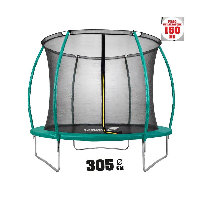 Trampolino-Tappeto-Elastico-305-cm-Diametro-Bambini-Rete-Sicurezza-da-Giardino
