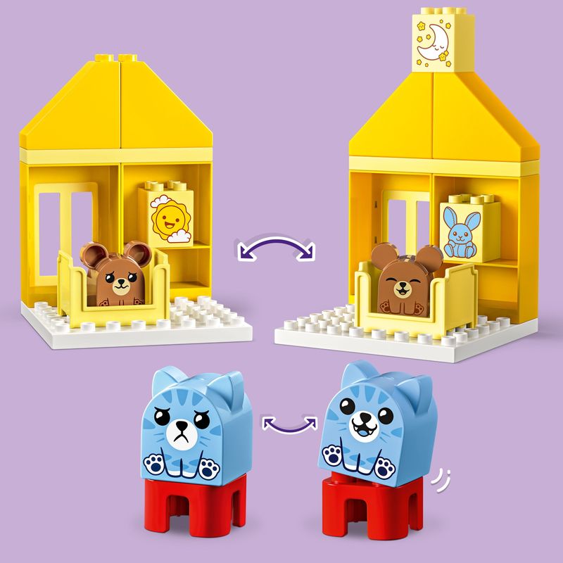 LEGO-DUPLO-10414-Attivita--Quotidiane--Mangiare-e-Andare-a-Letto-Giochi-per-Bambini-da-1.5-Anni-in-su-con-4-Animali-Giocattolo