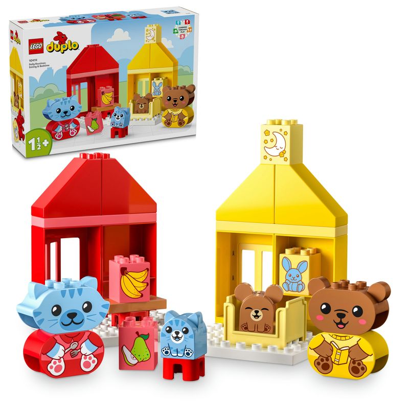 LEGO-DUPLO-10414-Attivita--Quotidiane--Mangiare-e-Andare-a-Letto-Giochi-per-Bambini-da-1.5-Anni-in-su-con-4-Animali-Giocattolo