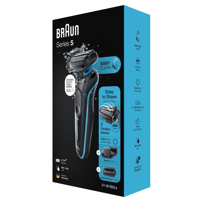 Braun-Series-5-51-M1850s-Rasoio-Elettrico-Uomo-Con-Accessori-Regolabarba-E-Rifinitore-Effetto-Barba-Incolta-EasyClick-EasyClean-WetDry-Ricaricabile-Rasoio-A-Lamina-Senza-Fili-Menta