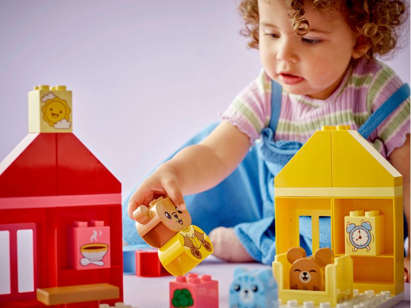 LEGO-DUPLO-10414-Attivita--Quotidiane--Mangiare-e-Andare-a-Letto-Giochi-per-Bambini-da-1.5-Anni-in-su-con-4-Animali-Giocattolo