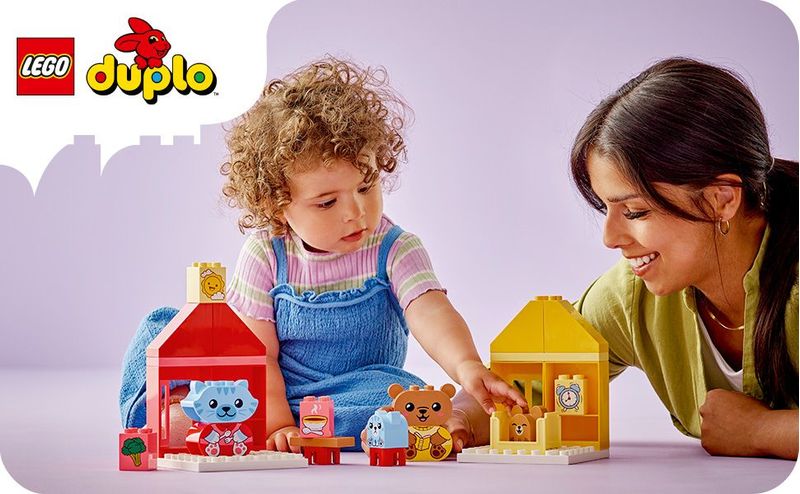 LEGO-DUPLO-10414-Attivita--Quotidiane--Mangiare-e-Andare-a-Letto-Giochi-per-Bambini-da-1.5-Anni-in-su-con-4-Animali-Giocattolo