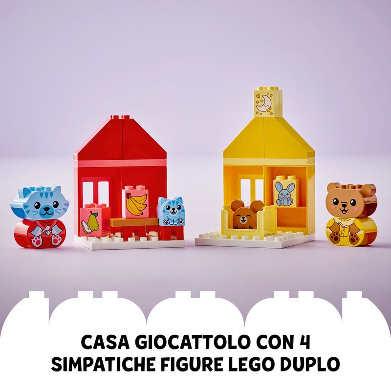 LEGO-DUPLO-10414-Attivita--Quotidiane--Mangiare-e-Andare-a-Letto-Giochi-per-Bambini-da-1.5-Anni-in-su-con-4-Animali-Giocattolo