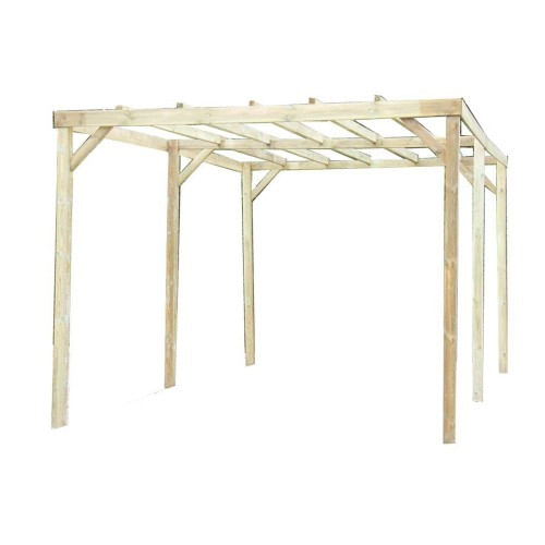 Pergola-in-Legno-3x5-Gazebo-Carport-Posto-Auto-Giardino-Tettoia-No-Copertura