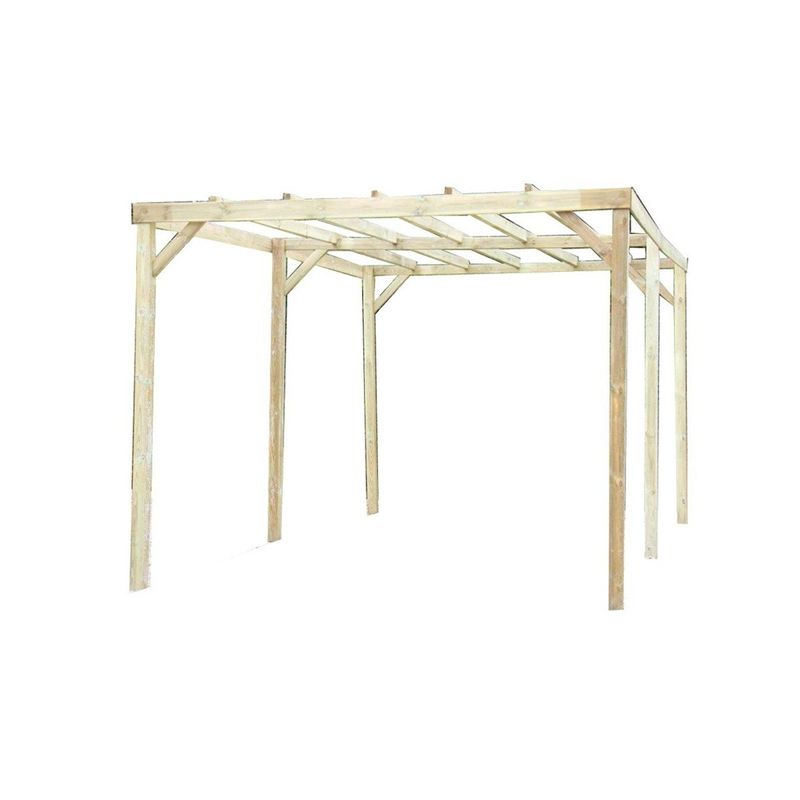 Pergola-in-Legno-3x5-Gazebo-Carport-Posto-Auto-Giardino-Tettoia-No-Copertura