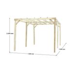 Pergola-in-Legno-3x5-Gazebo-Carport-Posto-Auto-Giardino-Tettoia-No-Copertura